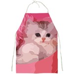 pink fluffy kitten Full Print Apron