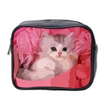 pink fluffy kitten Mini Toiletries Bag (Two Sides)