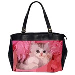 pink fluffy kitten Oversize Office Handbag (2 Sides)