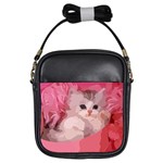 pink fluffy kitten Girls Sling Bag