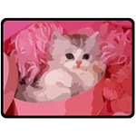 pink fluffy kitten Fleece Blanket (Large)