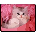 pink fluffy kitten Fleece Blanket (Medium)