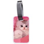 pink fluffy kitten Luggage Tag (two sides)