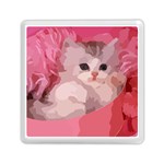 pink fluffy kitten Memory Card Reader (Square)