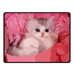 pink fluffy kitten Double Sided Fleece Blanket (Small)