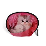 pink fluffy kitten Accessory Pouch (Small)