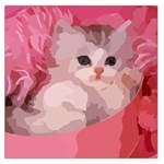 pink fluffy kitten Large Satin Scarf (Square)