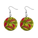 Halloween Fly Trap 1  Button Earrings