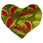 Halloween Fly Trap Large 19  Premium Heart Shape Cushion