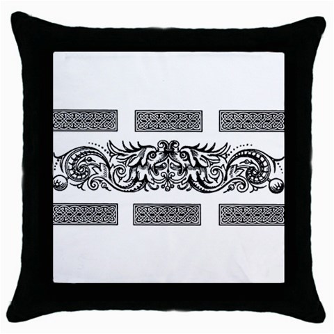 Celtic Dragons Throw Pillow Case (Black) from ArtsNow.com Front