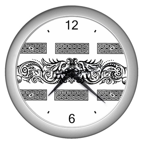 Celtic Dragons Wall Clock (Silver) from ArtsNow.com Front