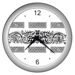 Celtic Dragons Wall Clock (Silver)