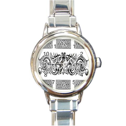 Celtic Dragons Round Italian Charm Watch from ArtsNow.com Front