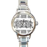 Celtic Dragons Round Italian Charm Watch