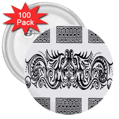 Celtic Dragons 3  Button (100 pack) from ArtsNow.com Front