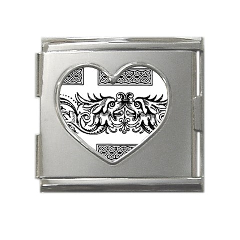 Celtic Dragons Mega Link Heart Italian Charm (18mm) from ArtsNow.com Front