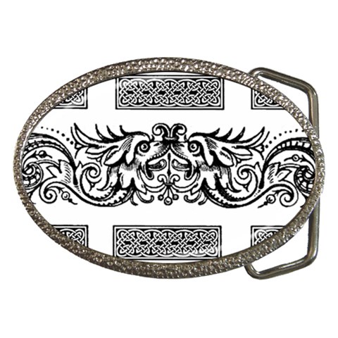 Celtic Dragons Belt Buckle from ArtsNow.com Front