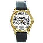 Celtic Dragons Round Gold Metal Watch