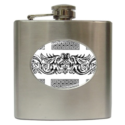 Celtic Dragons Hip Flask (6 oz) from ArtsNow.com Front