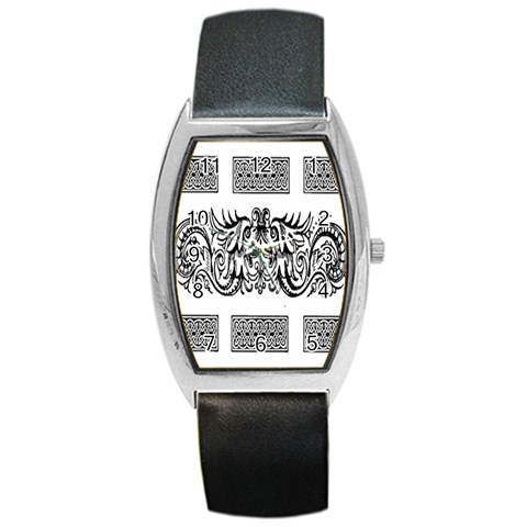 Celtic Dragons Barrel Style Metal Watch from ArtsNow.com Front