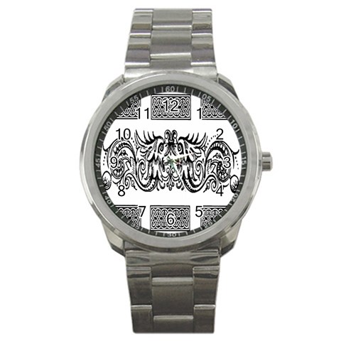 Celtic Dragons Sport Metal Watch from ArtsNow.com Front