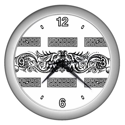 Celtic Dragons Wall Clock (Silver) from ArtsNow.com Front