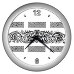 Celtic Dragons Wall Clock (Silver)