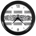 Celtic Dragons Wall Clock (Black)