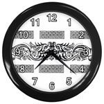 Celtic Dragons Wall Clock (Black)