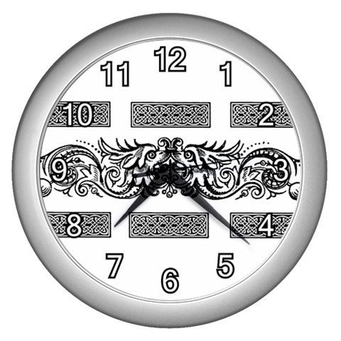 Celtic Dragons Wall Clock (Silver) from ArtsNow.com Front