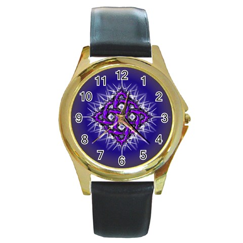 Celectric Knot Round Gold Metal Watch from ArtsNow.com Front