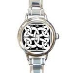 Celtic Knot B&W Round Italian Charm Watch