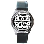 Celtic Knot B&W Round Metal Watch