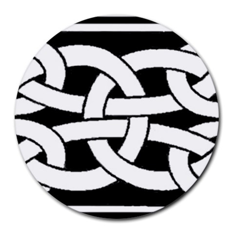 Celtic Knot B&W Round Mousepad from ArtsNow.com Front