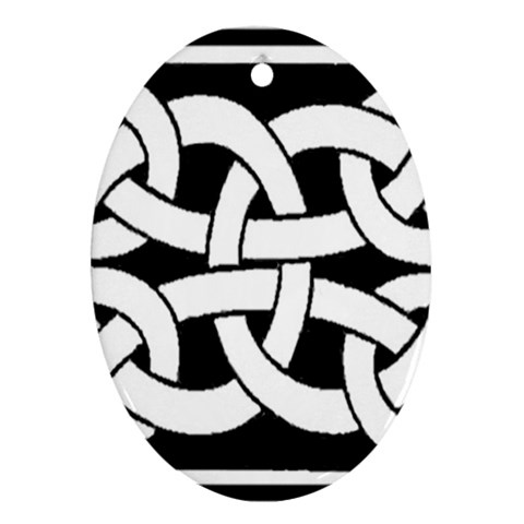 Celtic Knot B&W Ornament (Oval) from ArtsNow.com Front