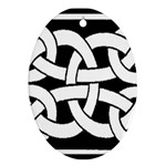 Celtic Knot B&W Ornament (Oval)