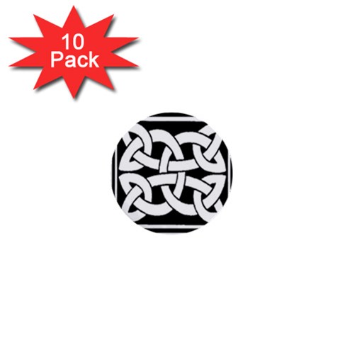 Celtic Knot B&W 1  Mini Button (10 pack)  from ArtsNow.com Front