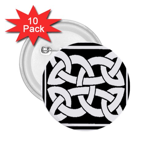 Celtic Knot B&W 2.25  Button (10 pack) from ArtsNow.com Front