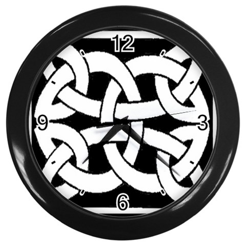 Celtic Knot B&W Wall Clock (Black) from ArtsNow.com Front