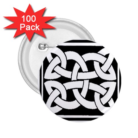 Celtic Knot B&W 2.25  Button (100 pack) from ArtsNow.com Front