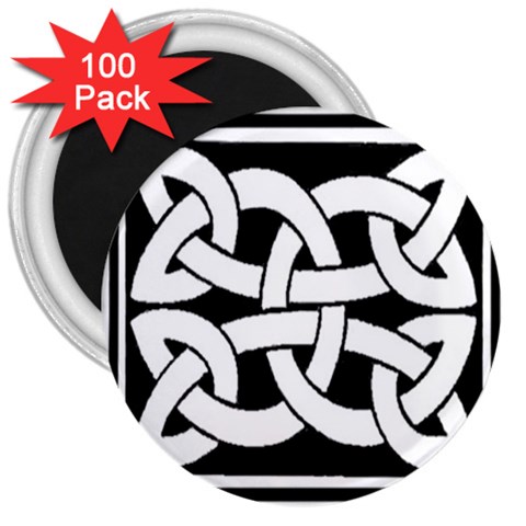 Celtic Knot B&W 3  Magnet (100 pack) from ArtsNow.com Front