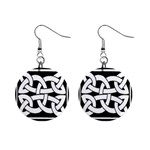 Celtic Knot B&W 1  Button Earrings