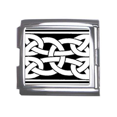 Celtic Knot B&W Mega Link Italian Charm (18mm) from ArtsNow.com Front