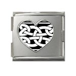 Celtic Knot B&W Mega Link Heart Italian Charm (18mm)