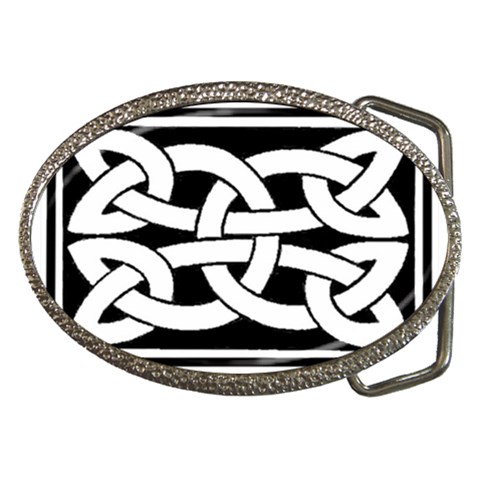 Celtic Knot B&W Belt Buckle from ArtsNow.com Front