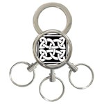 Celtic Knot B&W 3-Ring Key Chain