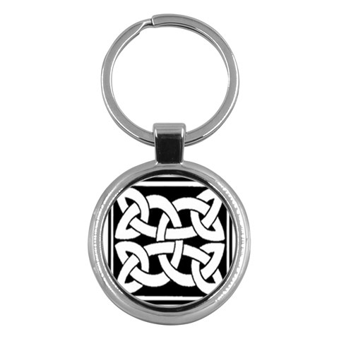 Celtic Knot B&W Key Chain (Round) from ArtsNow.com Front