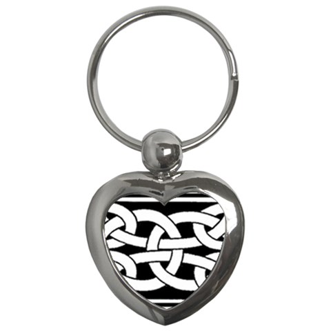 Celtic Knot B&W Key Chain (Heart) from ArtsNow.com Front