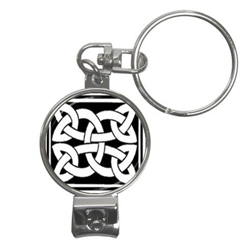 Celtic Knot B&W Nail Clippers Key Chain from ArtsNow.com Front