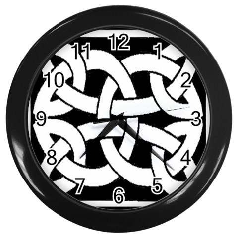 Celtic Knot B&W Wall Clock (Black) from ArtsNow.com Front